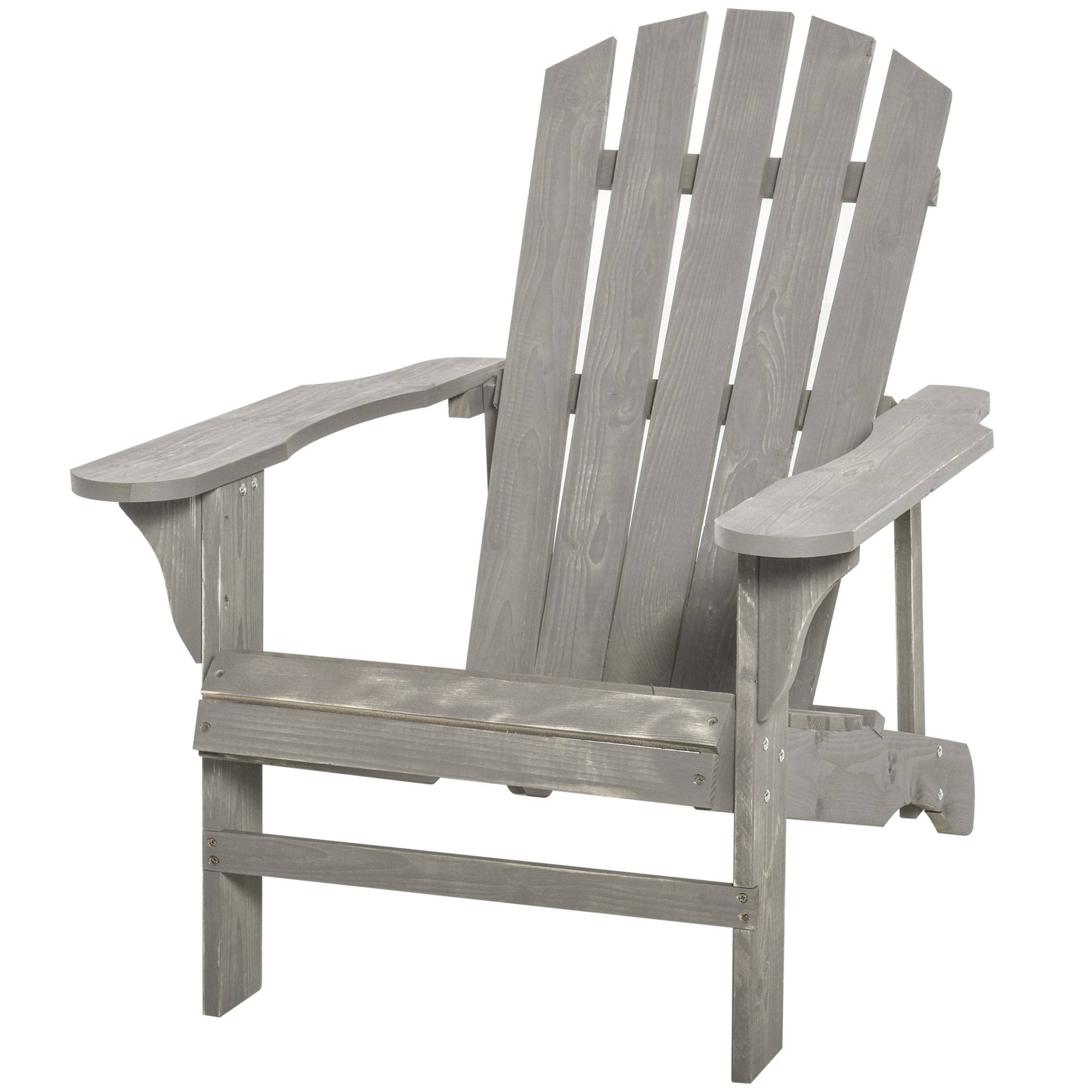 Fauteuil de jardin bois sapin terrasse dossier incliné extra large 78x89x88 cm gris - ComfortXL Outdoor Living - Image 2