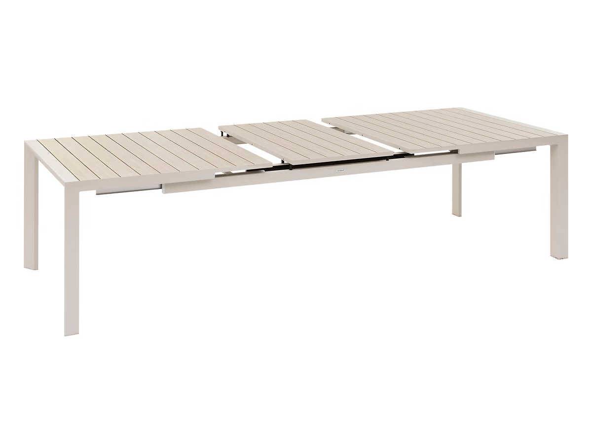 Hesperide - Table de jardin rectangulaire extensible en aluminium Evasion Lin/Argile 8/10 places + 10 fauteuils Piazza - Hespéride - Image 4