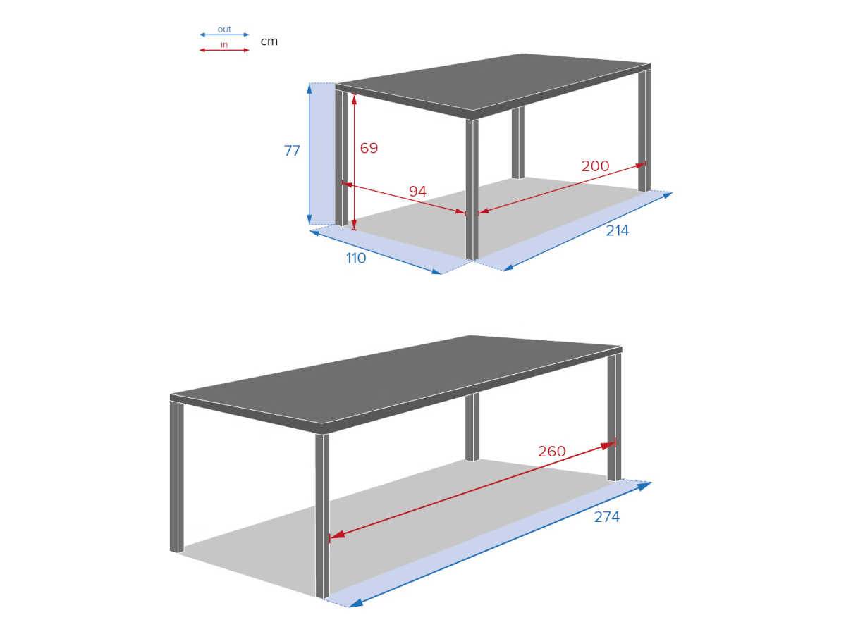 Hesperide - Table de jardin rectangulaire extensible en aluminium Evasion Lin/Argile 8/10 places + 10 fauteuils Piazza - Hespéride - Image 6