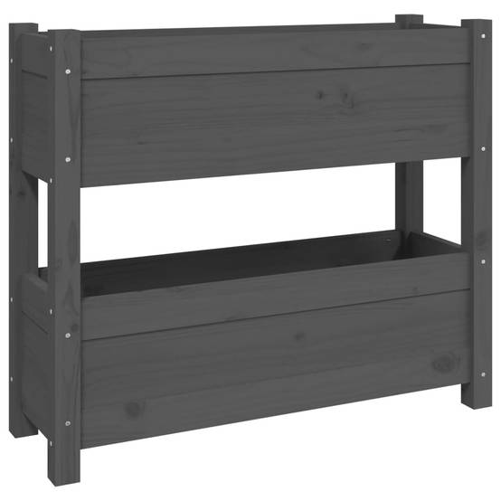 Jardinière - Bac à fleurs - Pot de fleurs Gris 77x25x66 cm Bois massif de pin - Image 1