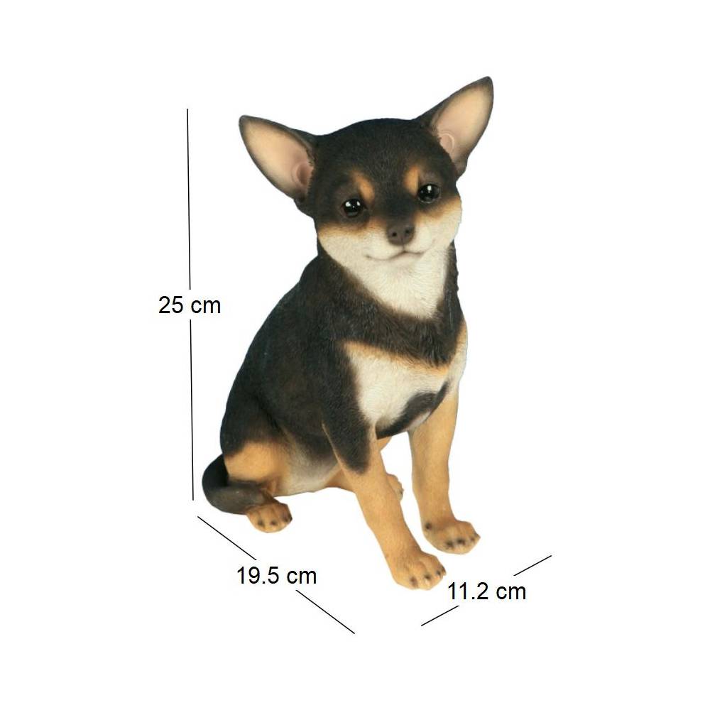 Jardindeco - Chihuahua assis en résine 24 cm  JardinDeco - Imagen 2
