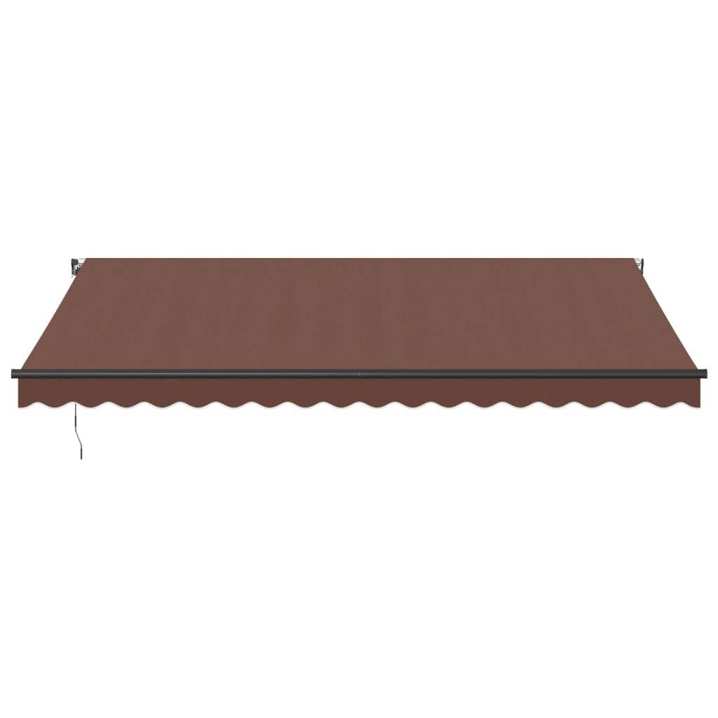 Store banne manuel Aluminium Terrasse Protection UV et LED 450x350 cm Marron - ComfortXL Outdoor Living - Image 4