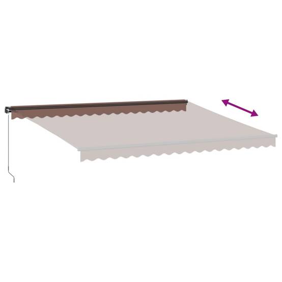 Store banne manuel Aluminium Terrasse Protection UV et LED 450x350 cm Marron - ComfortXL Outdoor Living - Image 6