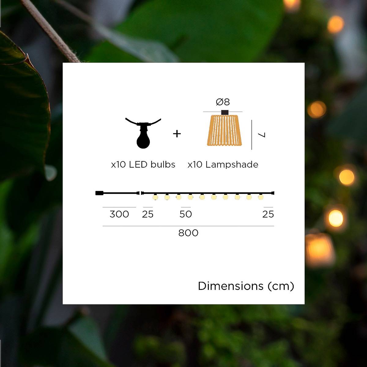 Guirlande lumineuse d'intérieur et d'extérieur. 10 ampoules LED à lumière chaude avec charge solaire et batterie rechargeable. OKINAWA - Imagen 5
