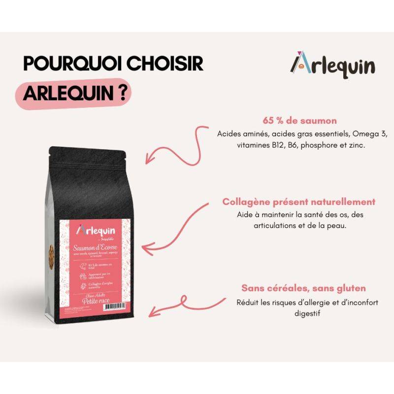 ARLEQUIN IRRÉSISTIBLE PETITE RACE SAUMON D'ECOSSE SANS CÉRÉALES 6 kg - Imagen 3