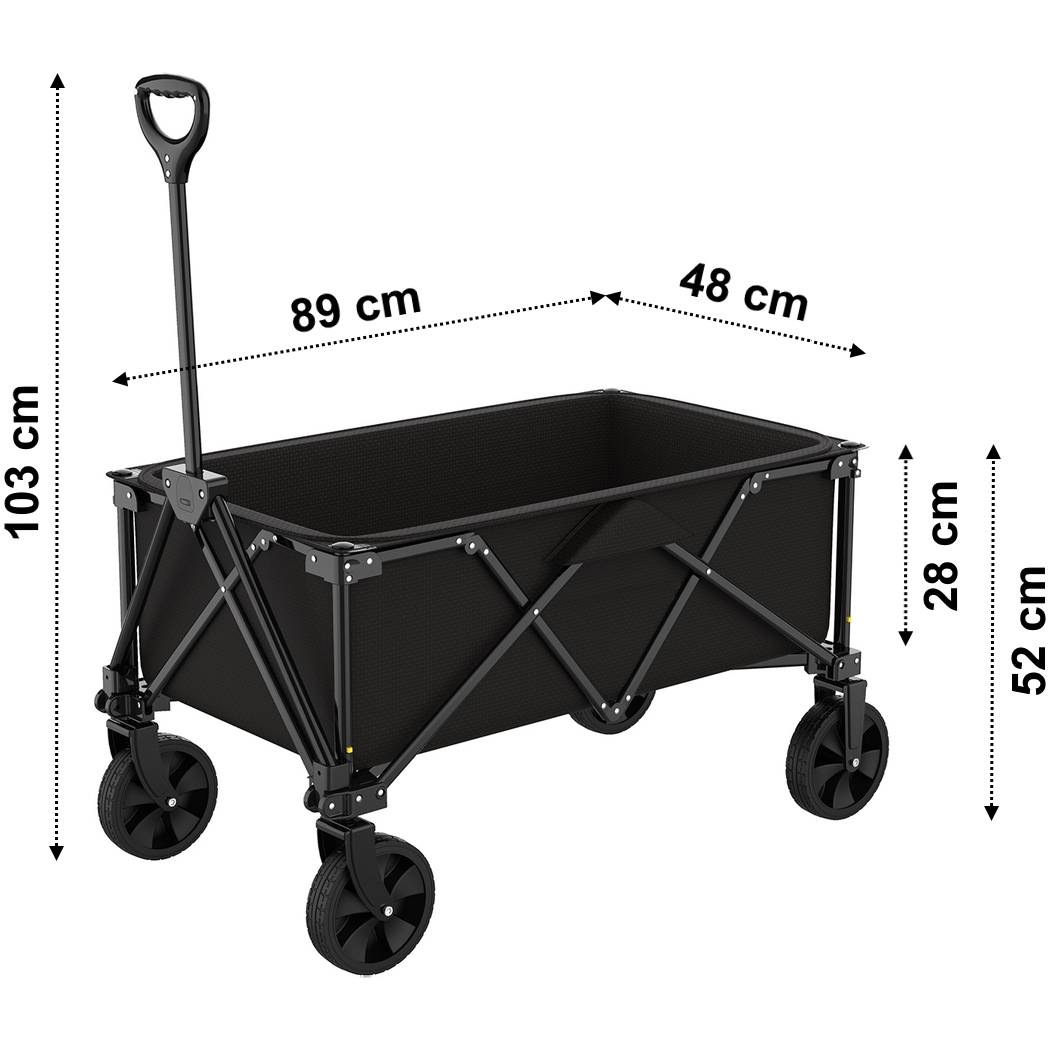 Gt Garden - Chariot de transport pliable noir - GT GARDEN - Imagen 4