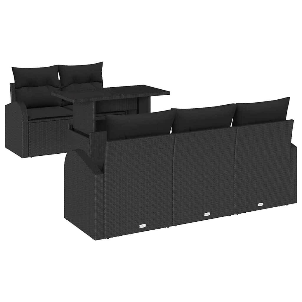 Salon de jardin 5 places design moderne en résine tressée avec table pour balcon noir – ComfortXL Outdoor Living - Image 2