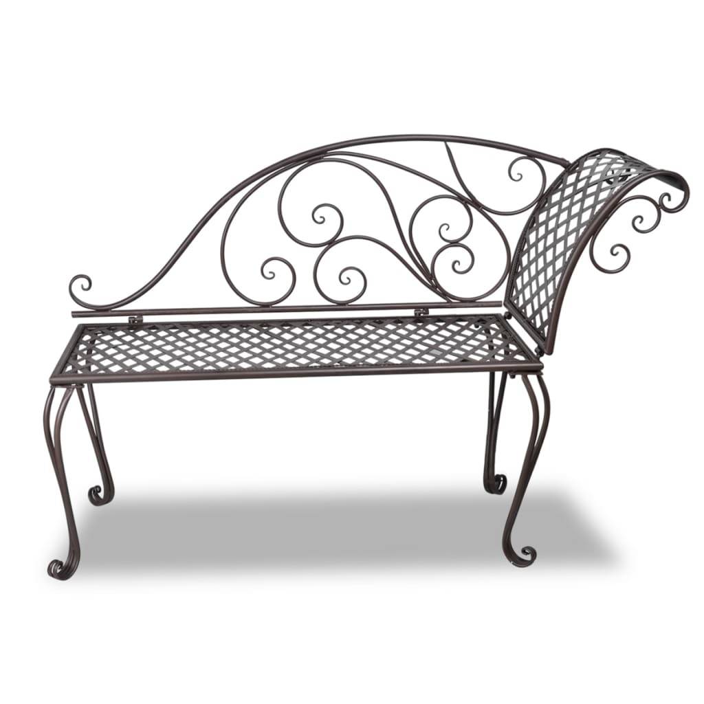 ComfortXL - Chaise Longue Jardin Fer Forgé Ergonomique pour Détente Marron Antique 128 cm – ComfortXL Outdoor Living - Image 2