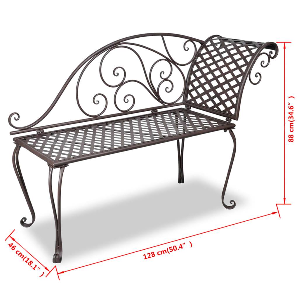ComfortXL - Chaise Longue Jardin Fer Forgé Ergonomique pour Détente Marron Antique 128 cm – ComfortXL Outdoor Living - Image 5