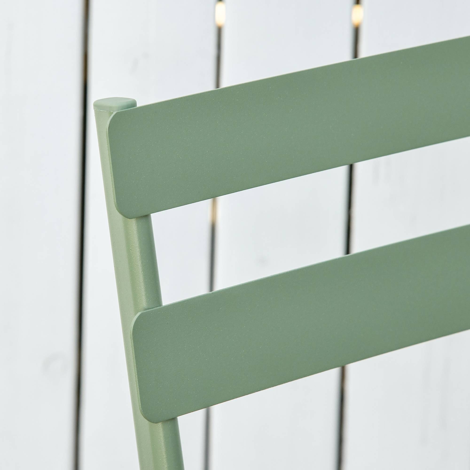Outsunny - Ensemble table bistrot avec 2 chaises pliantes Ø60cm salon jardin 2p métal thermolaqué vert - Outsunny - Image 8