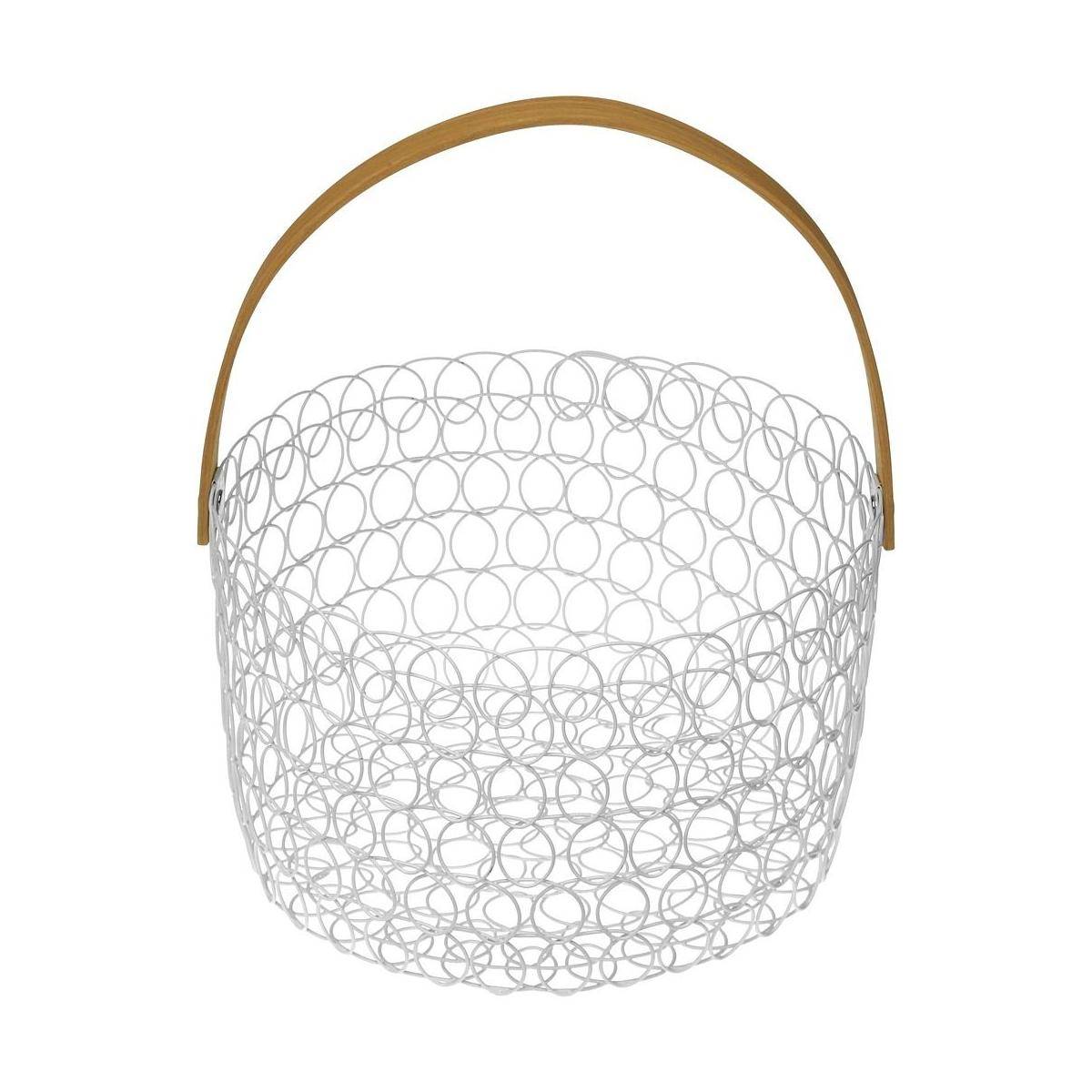 Versa - Corbeille à fruits ronde fil métallique 24 cm Blanc - Imagen 1