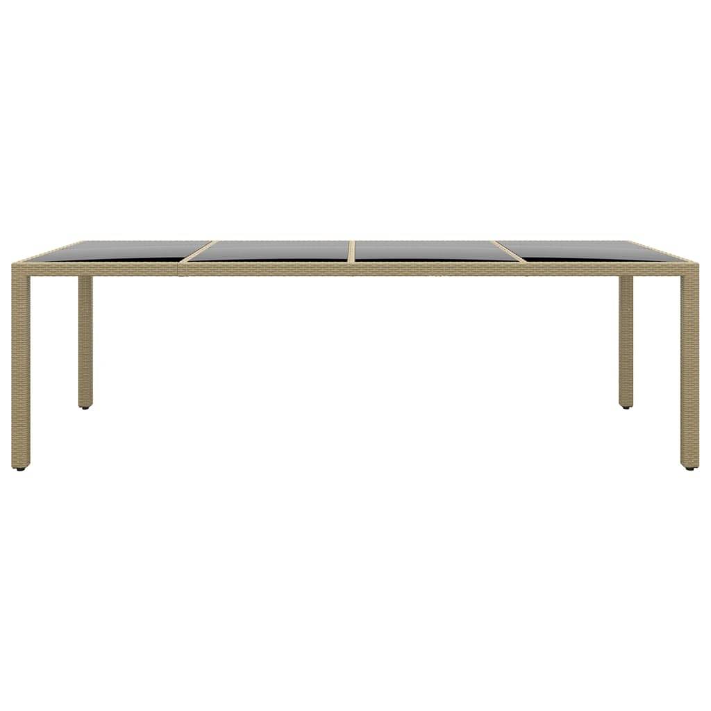 PANGIVO - Table de jardin beige résine tressée et verre trempé 250 x 100 x 75 cm - PANGIVO - Image 2