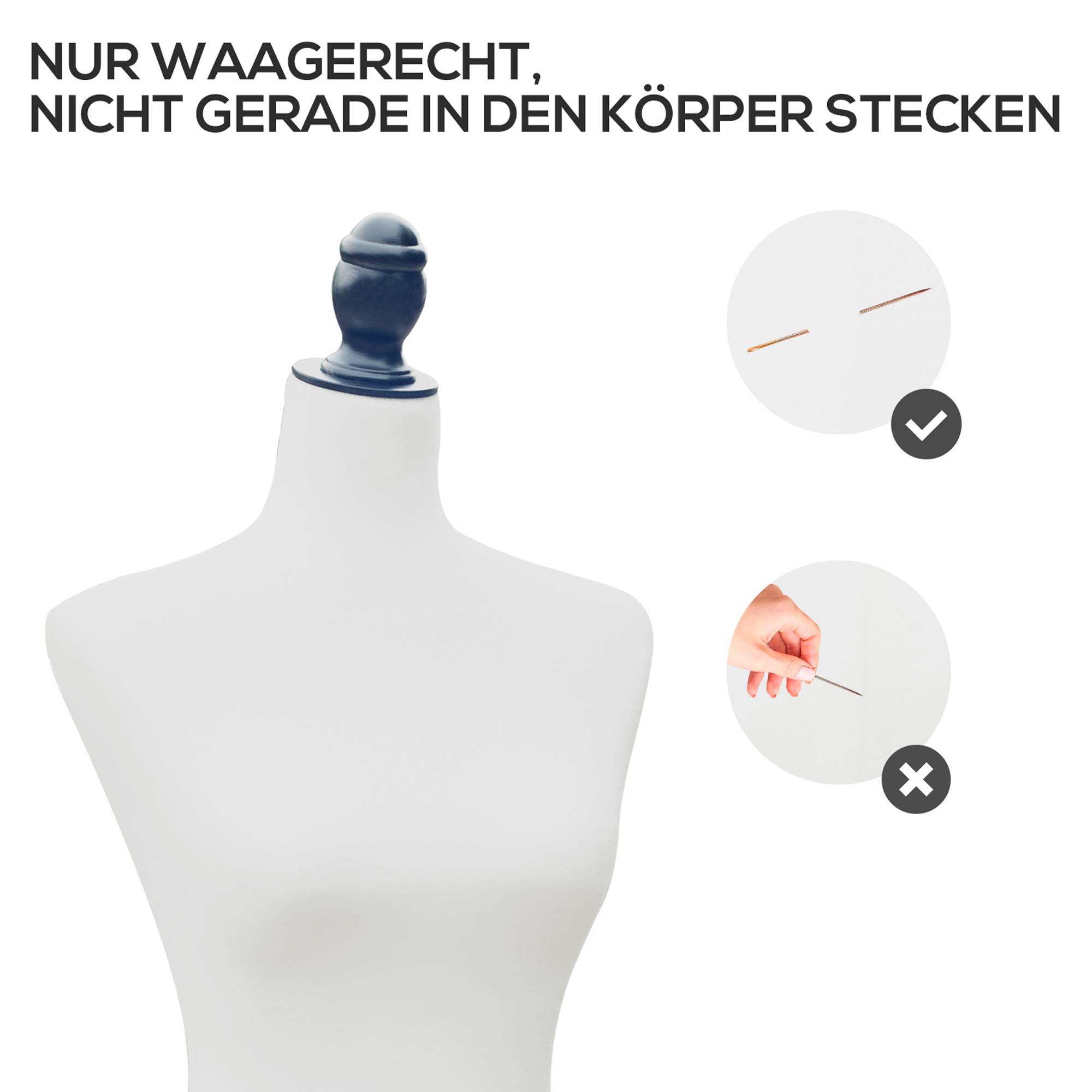Torse de mannequin, buste de couture, mannequin de vitrine, mousse, bois, métal, blanc - Image 9