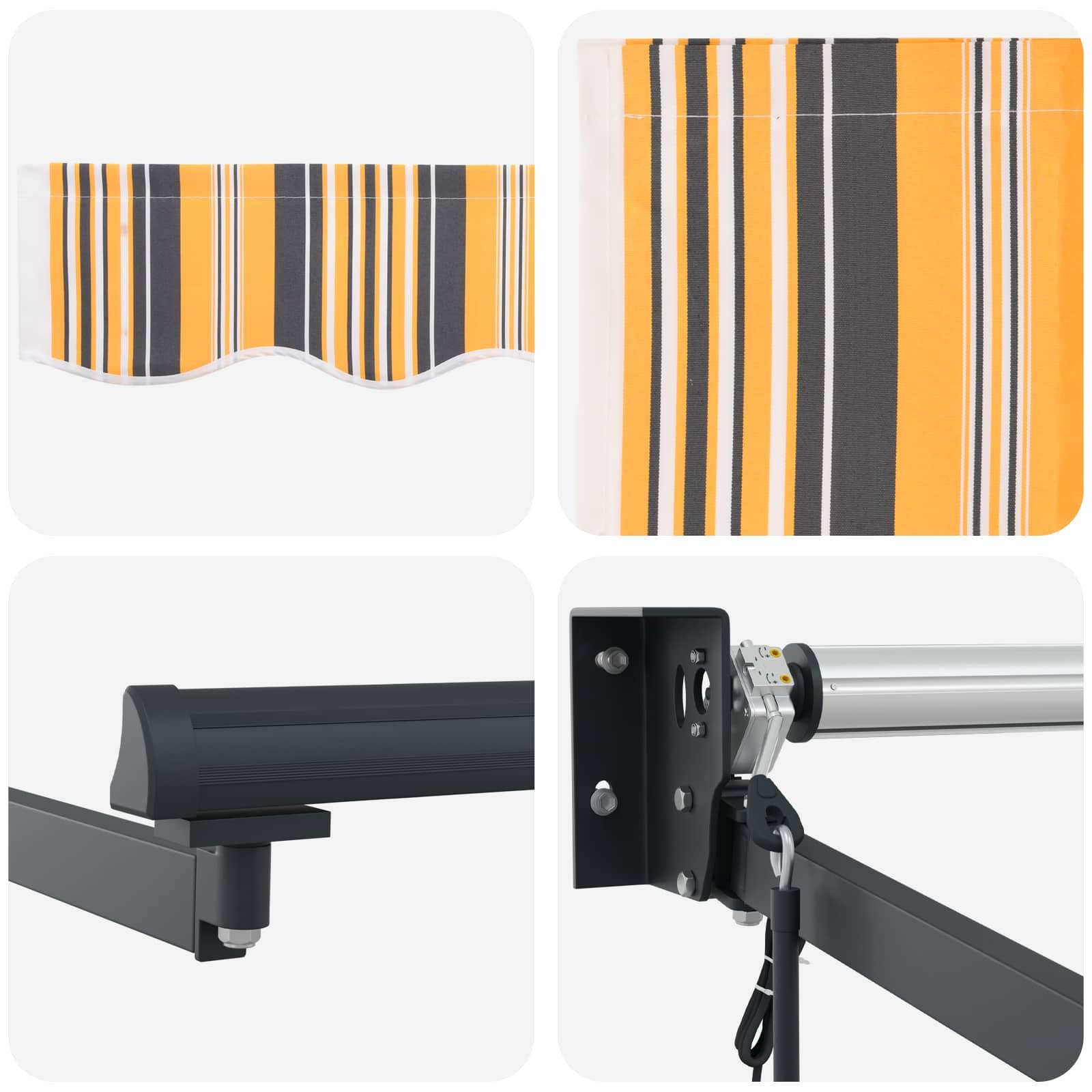 ComfortXL - Store banne motorisé électrique aluminium terrasse Jaune Gris Anthracite 2,5x2m - ComfortXL Outdoor Living - Image 7