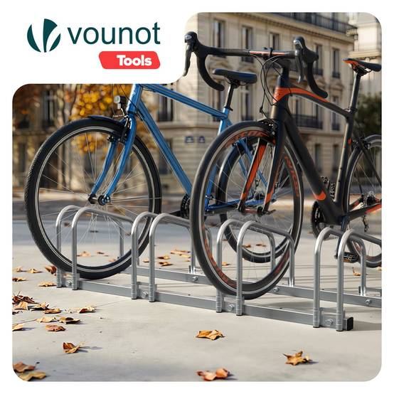 Râtelier range vélos - Support pour 4 vélos - Mural ou au sol - Porte-vélo en acier revêtu - VOUNOT® - Image 2