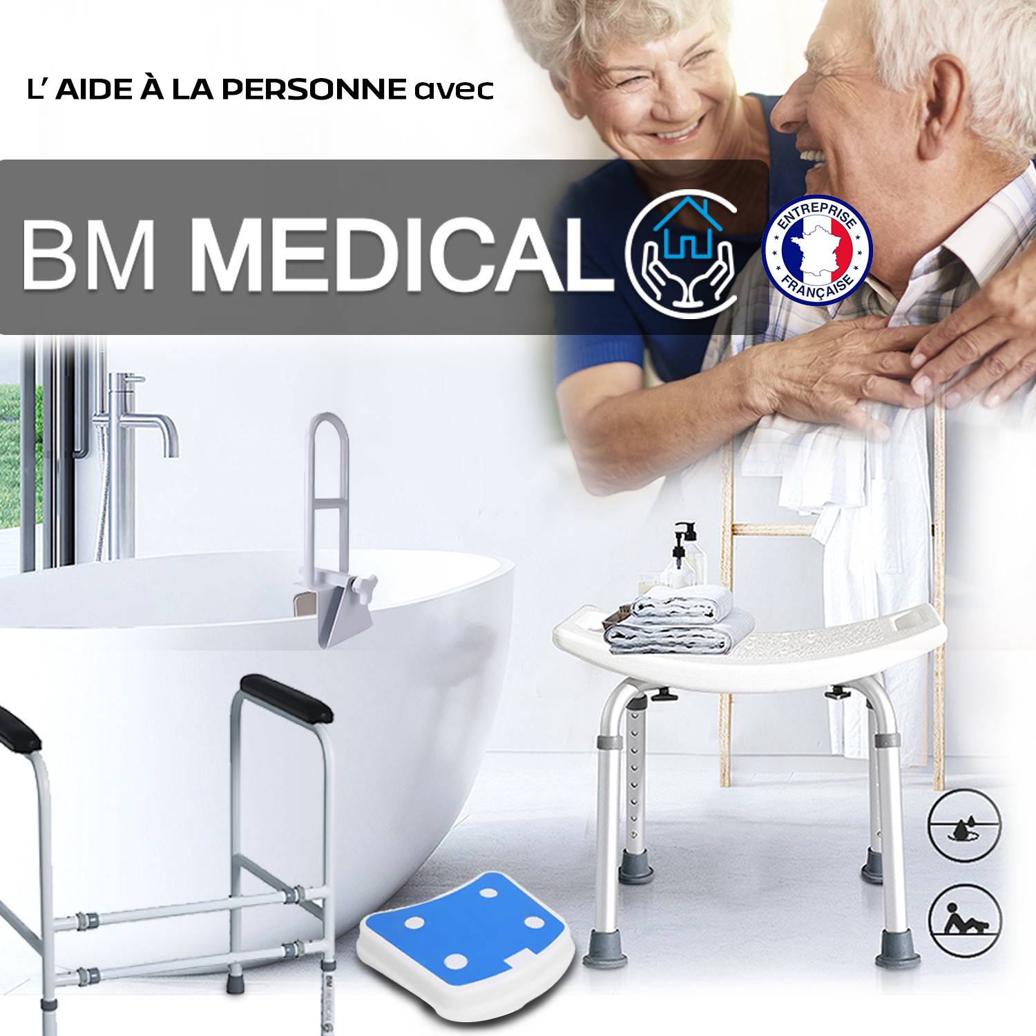 Escabeau avec main courante BM Médical ESC-5-MC à 5 marches - Échelle multi-usage intérieur et à l'extérieur - Image 5