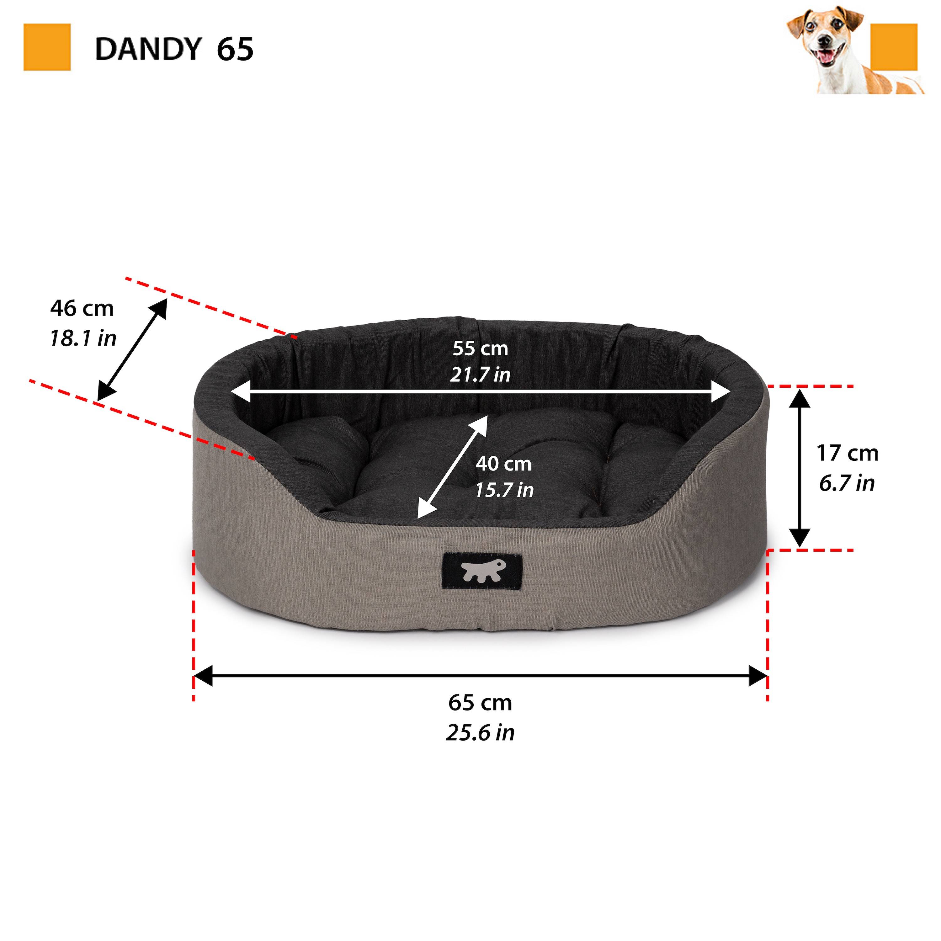 Ferplast - Ferplast Panier Chien Dandy, Coussin Amovible et Lavable, Housse en Coton avec Rembourrage Doux, Idéale également comme Niche pour Chat, 65 x 46 x H - Imagen 2