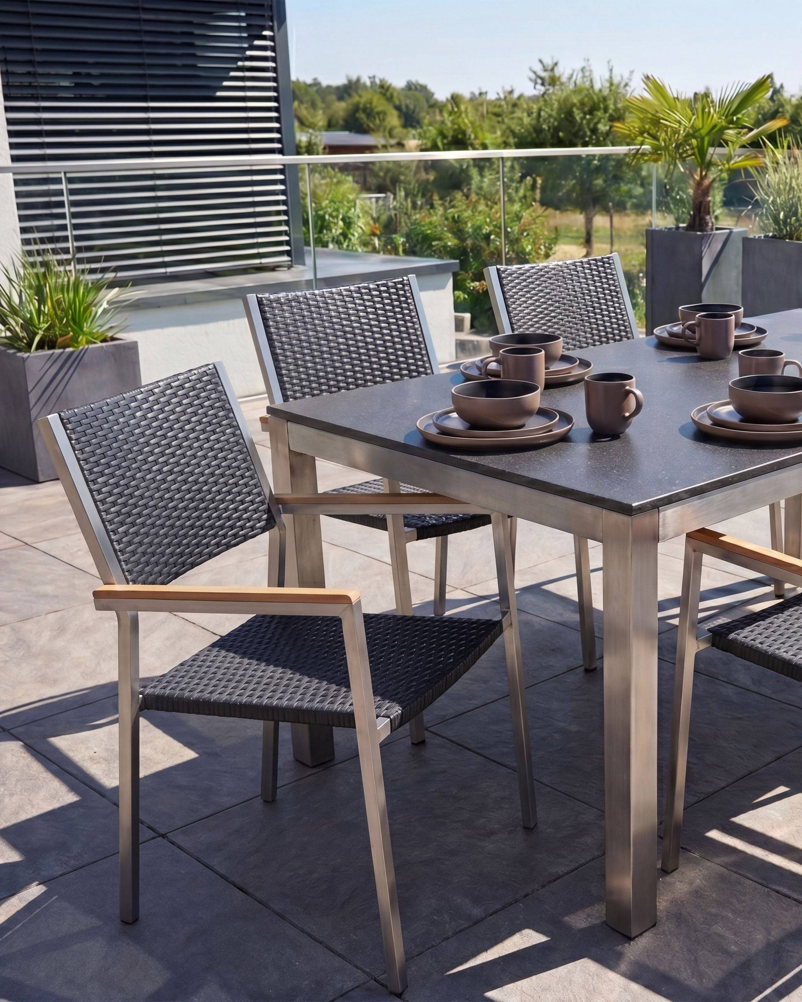 Beliani - Chaise de jardin Polyrotin Noir GROSSETO - Beliani - Imagen 1