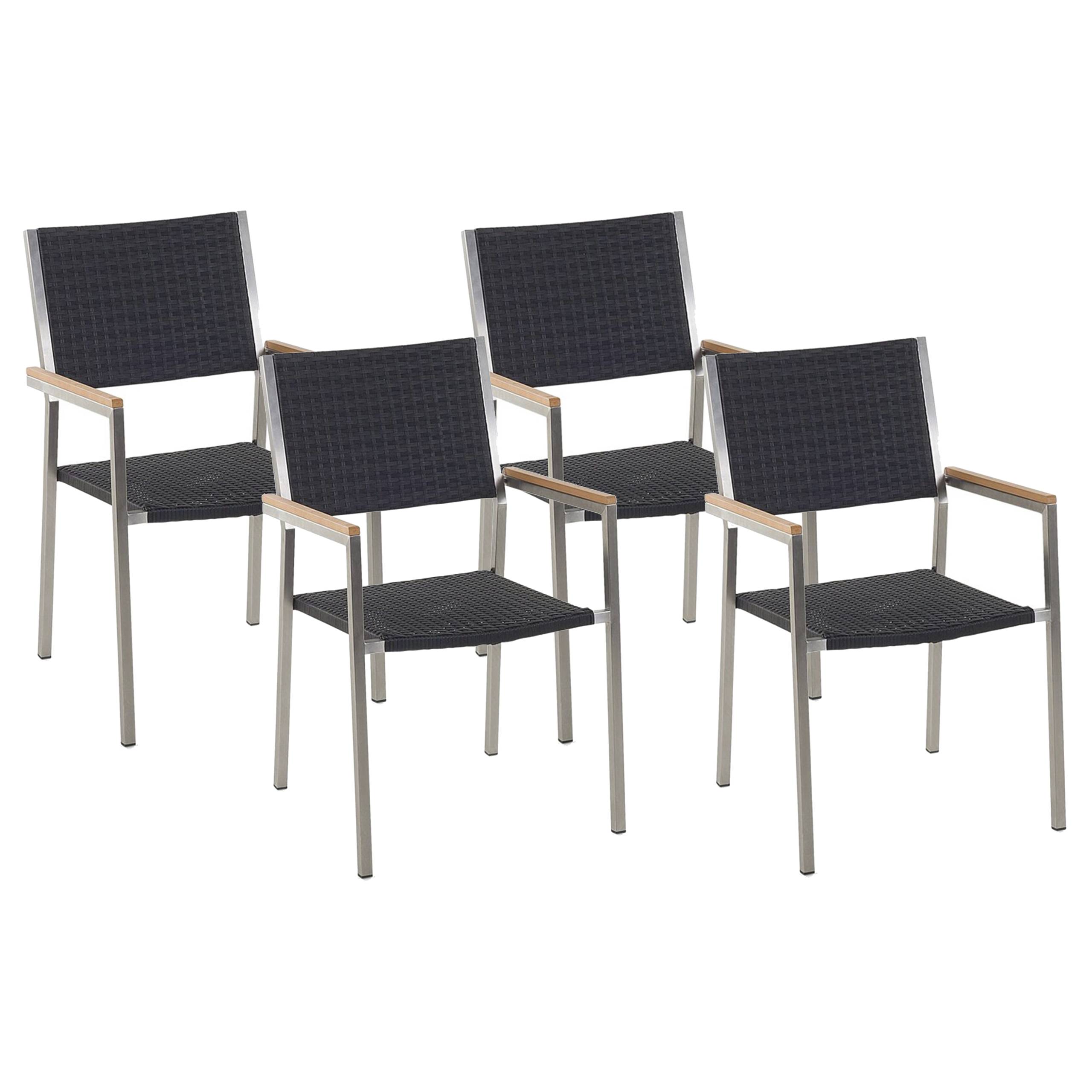 Beliani - Chaise de jardin Polyrotin Noir GROSSETO - Beliani - Imagen 2