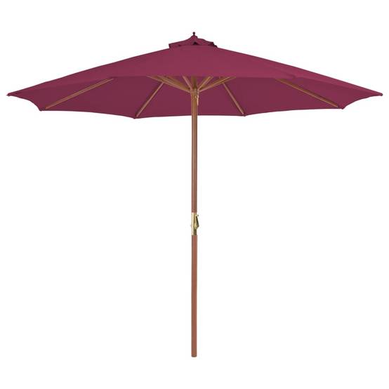 Helloshop26 - Parasol avec mât en bois 300 cm rouge bordeaux - Image 1