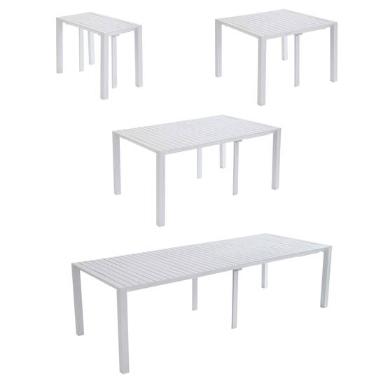 Oviala - Ensemble table extensible et 8 chaises de jardin en aluminium blanc Extensia - Oviala - Image 2