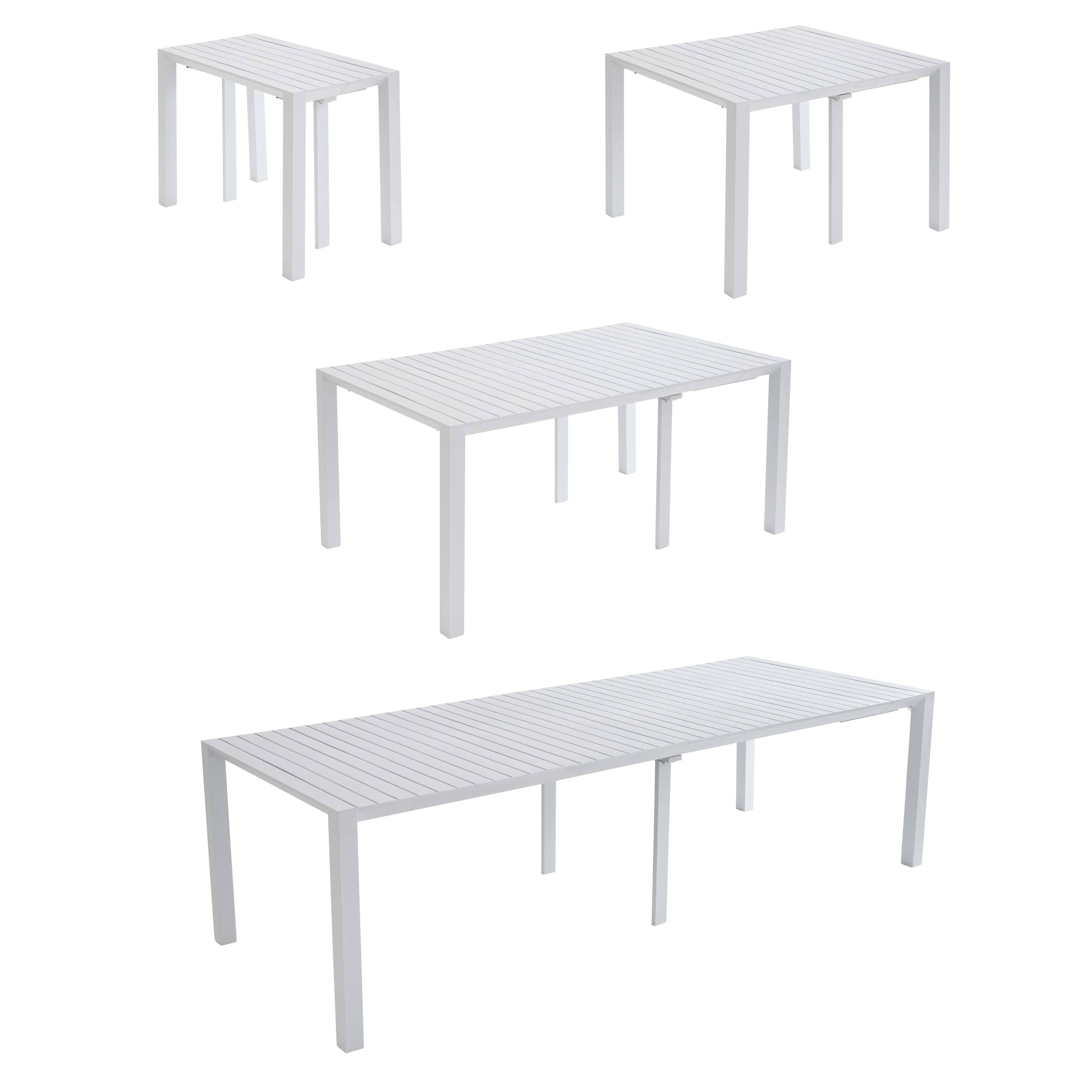Oviala - Ensemble table extensible et 8 chaises de jardin en aluminium blanc Extensia - Oviala - Image 2