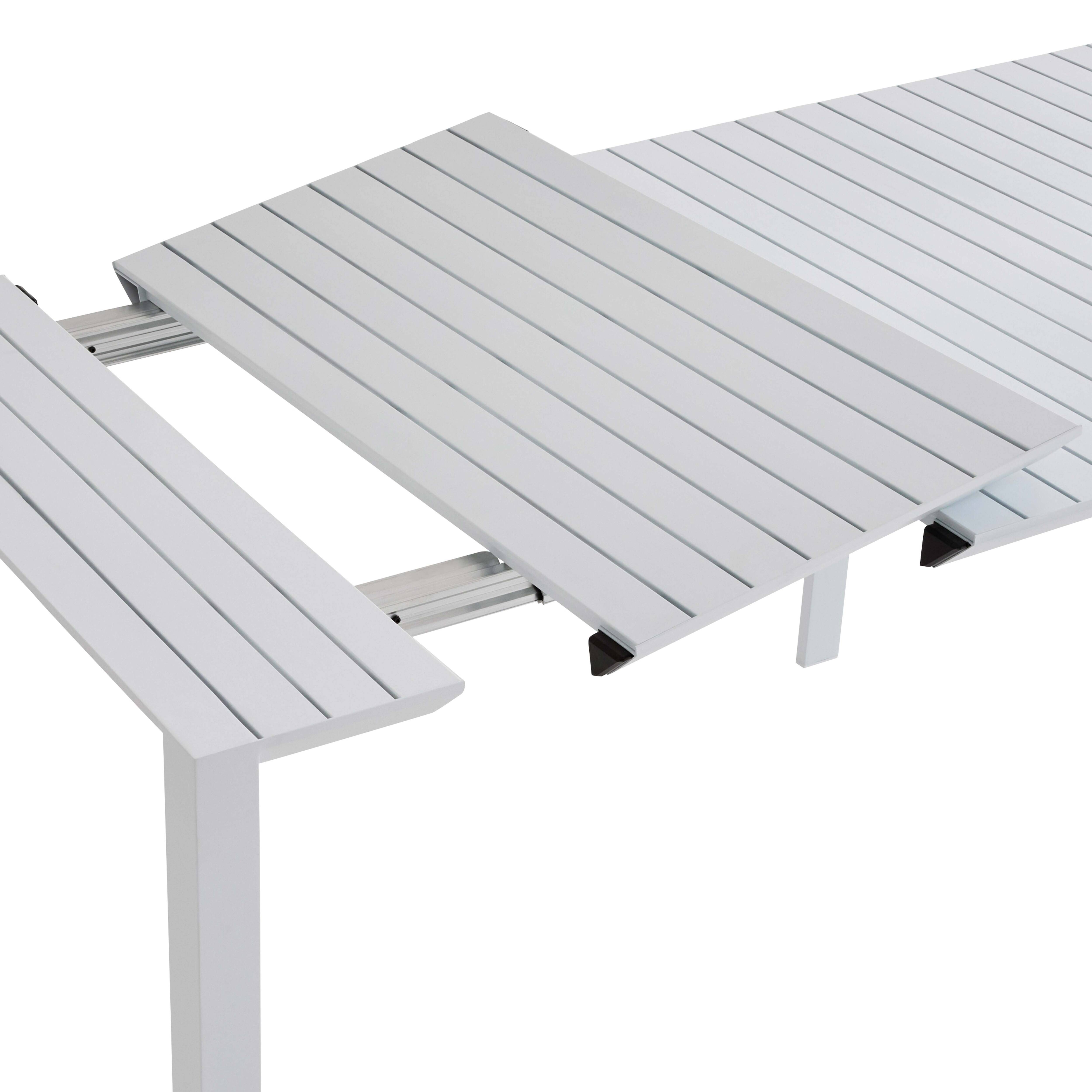 Oviala - Ensemble table extensible et 8 chaises de jardin en aluminium blanc Extensia - Oviala - Image 4
