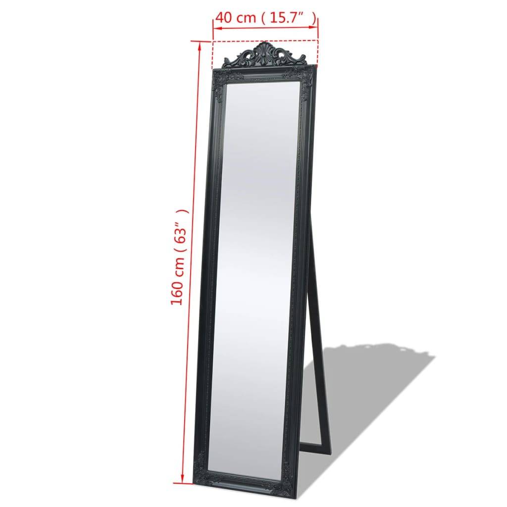 Maison Chic - Miroir sur pied Style baroque 160x40 cm Noir Maison Chic - Image 6