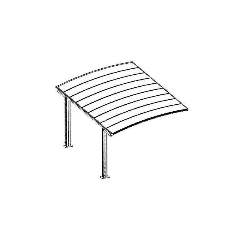 X-Metal - Carport autoportant 15m² aluminium polycarbonate gris anthracite Falcon X-Metal avec kit fixation - Image 2