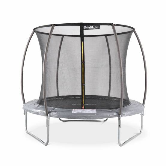 sweeek - Trampoline rond Ø 250cm gris avec filet de protection intérieur - Pluton Inner – Nouveau modèle - trampoline de jardin 2.50 m 250 cm |Qualité | sweeek - Image 1