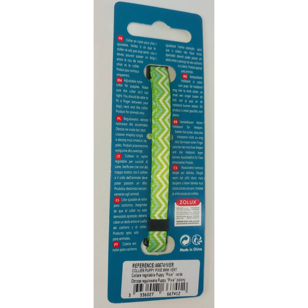 Zolux - Collier PUPPY PIXIE 8 mm 16 à 25 cm couleur vert pour chiots - Imagen 3
