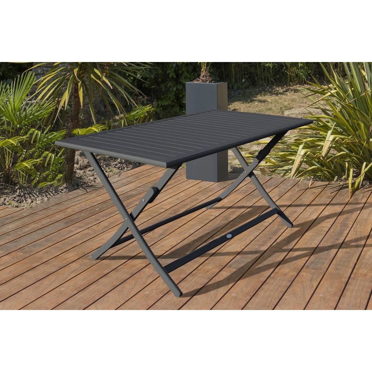 Table de jardin pliante en aluminium  - Gris anthracite - MARIUS - Image 5