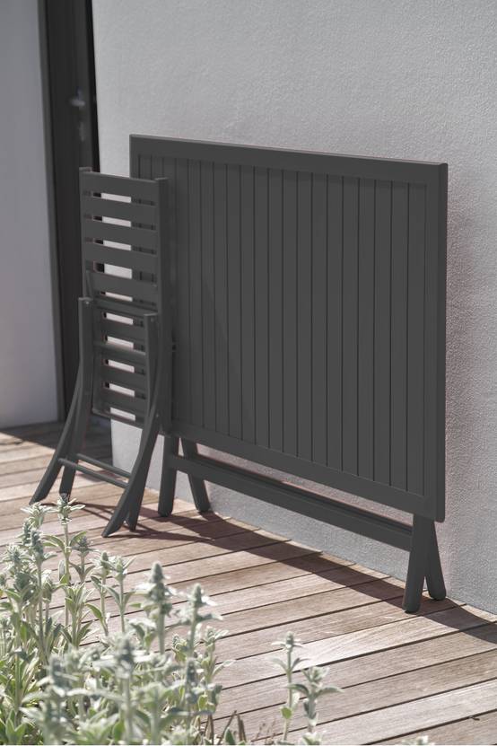 Table de jardin pliante en aluminium - Gris anthracite - MARIUS - Image 2