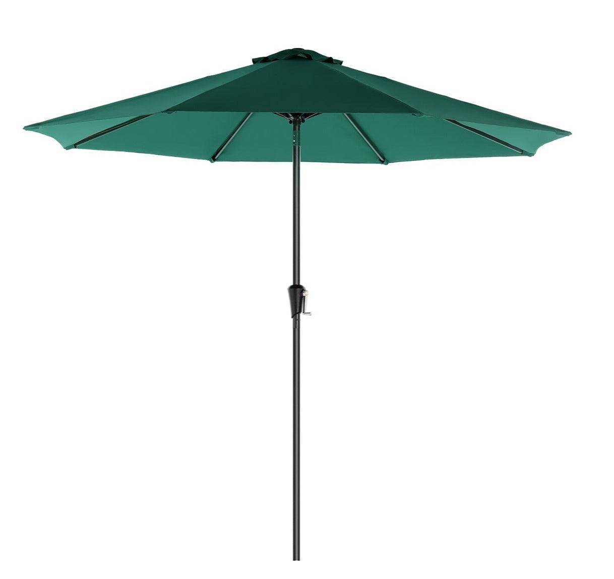 Helloshop26 - Parasol de jardin ø3 m ombrelle protection UPF 50+ toile polyester octogonale inclinable manivelle balcon terrasse piscine plage sans socle vert foncé - Imagen 1