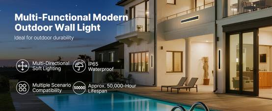 VEVOR Applique Murale d'Extérieur Éclairage Moderne LED 6 W 60 cm Étanche IP65 - Image 9