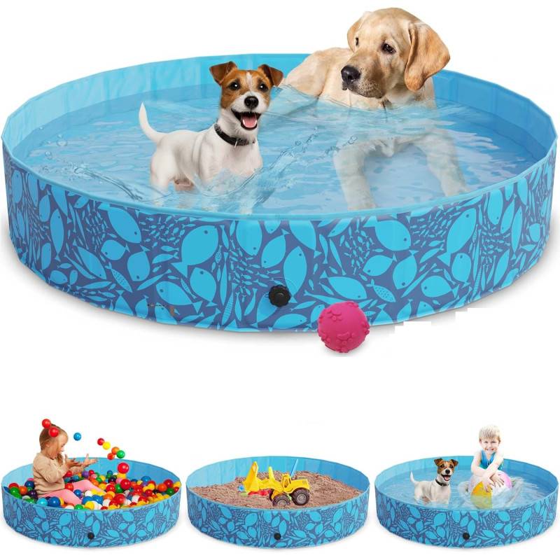 Piscine de Chien Pliable 120x30cm Antidérapant piscine pour animaux - Image 1