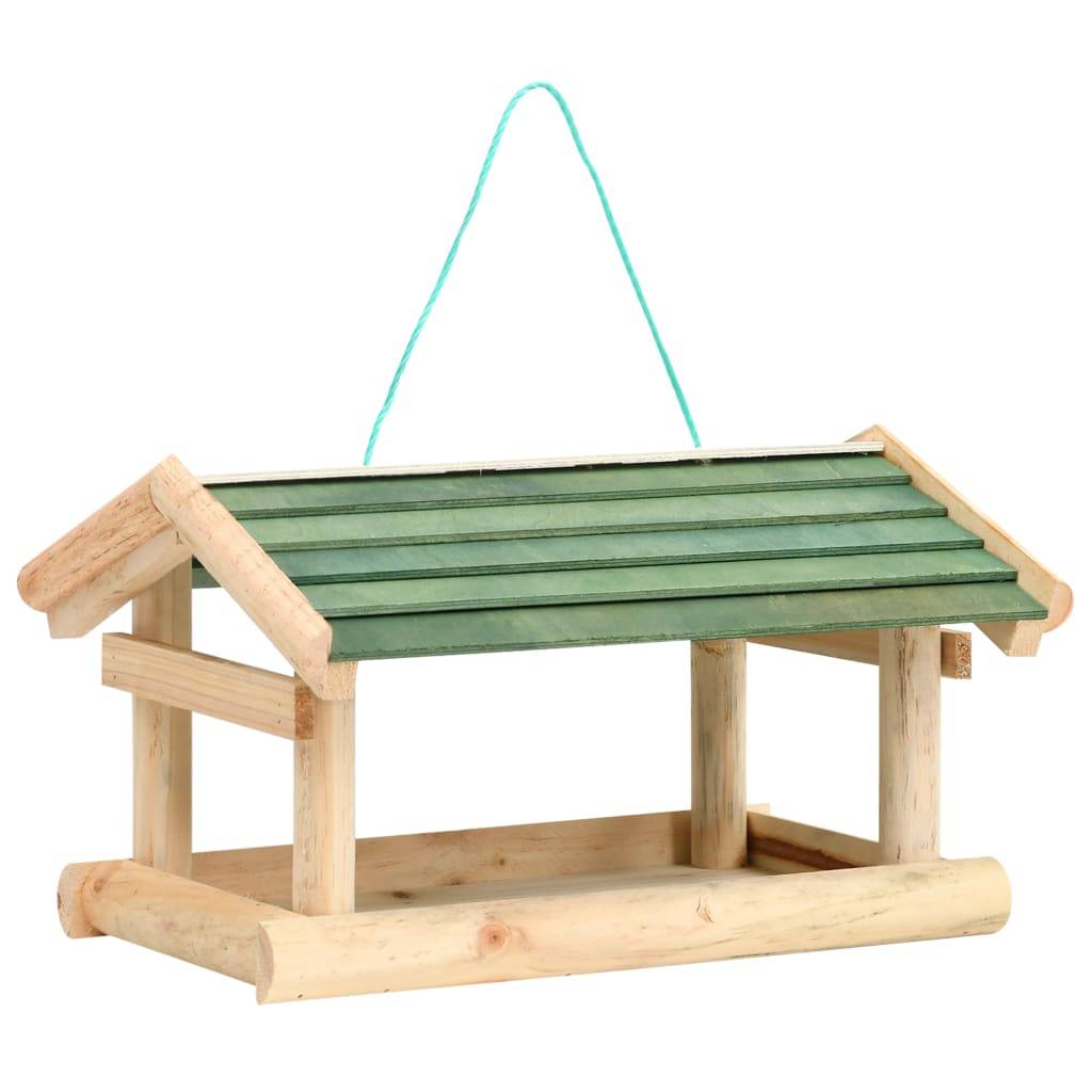 Mangeoire à oiseaux suspendue en bois de sapin pour jardin et balcon Brun – ComfortXL Pet Living - Image 1
