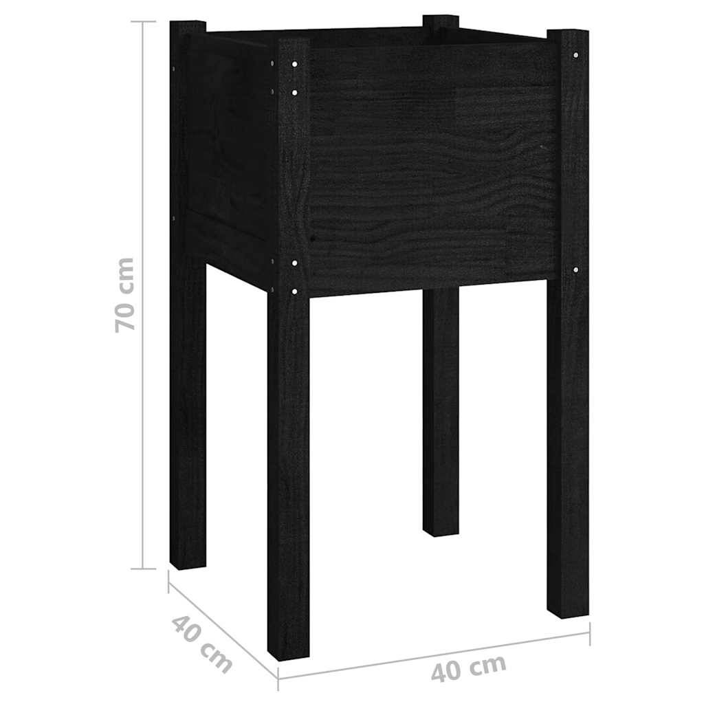 Vidaxl - Jardinière d'extérieur Noir 40x40x70 cm Bois de pin massif vidaXL 810797 - Image 8