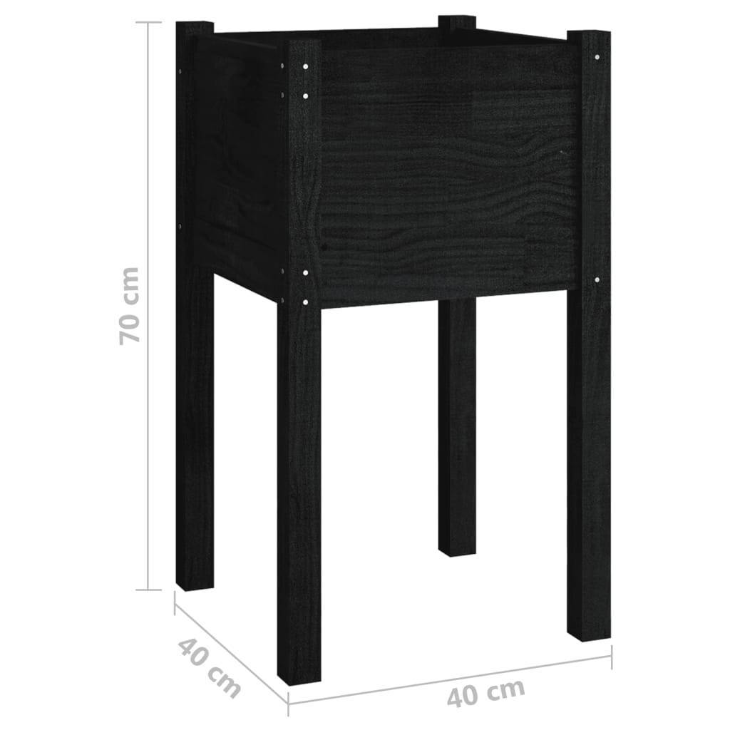 Vidaxl - Jardinière d'extérieur Noir 40x40x70 cm Bois de pin massif vidaXL 810797 - Image 3