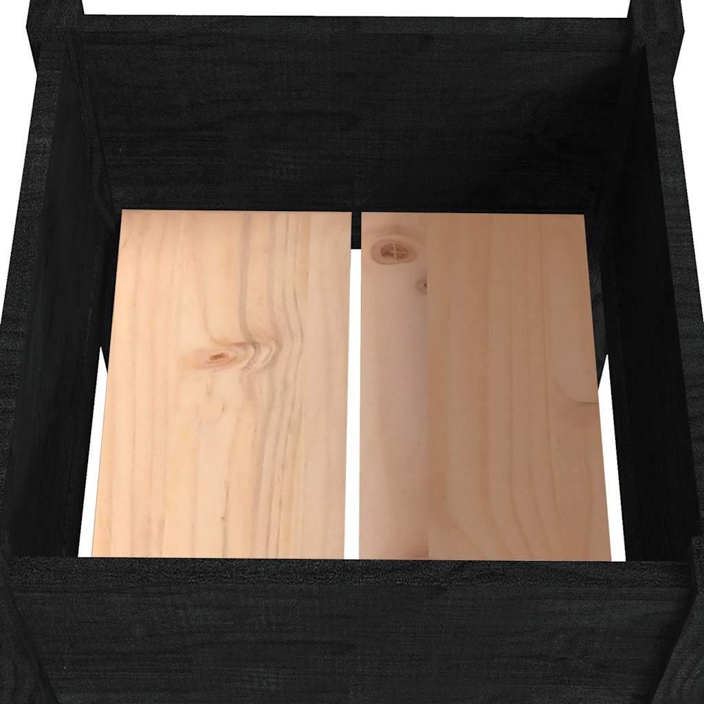 Vidaxl - Jardinière d'extérieur Noir 40x40x70 cm Bois de pin massif vidaXL 810797 - Image 6