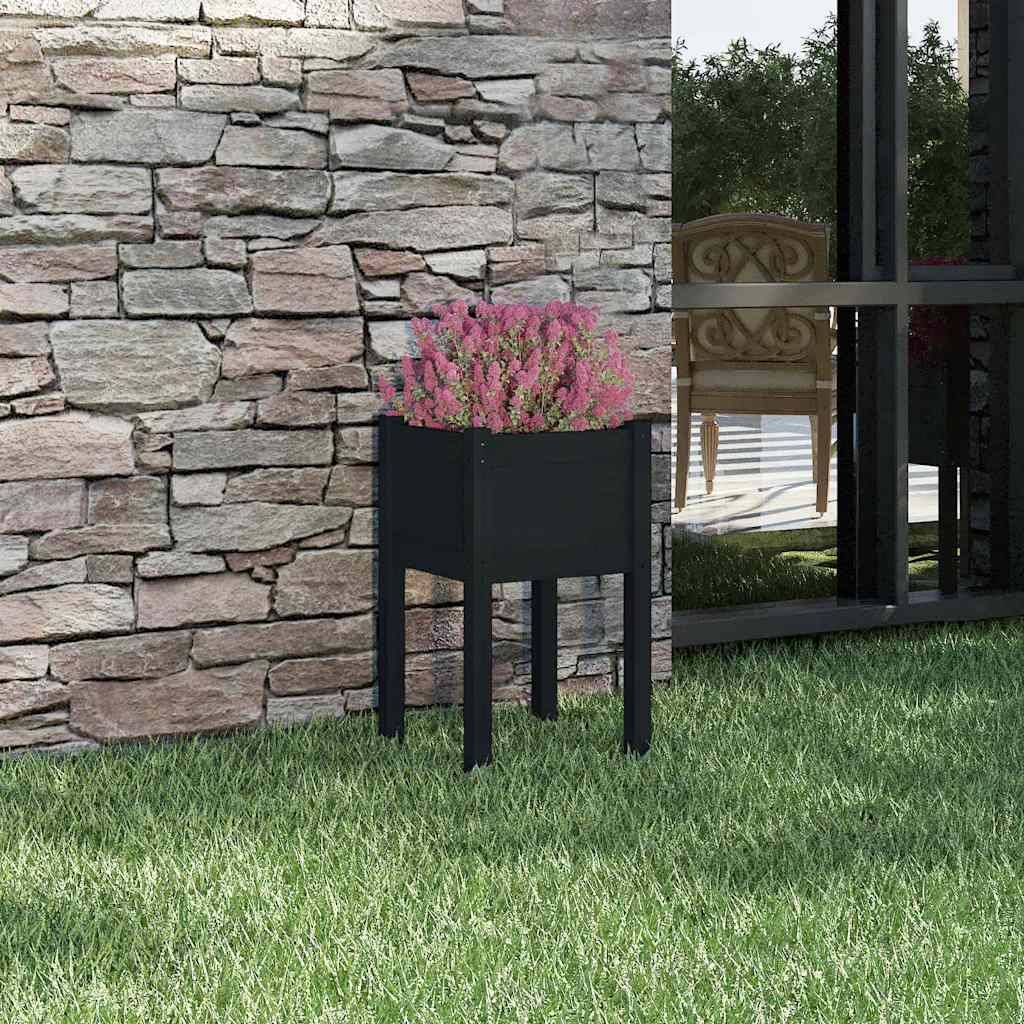 Vidaxl - Jardinière d'extérieur Noir 40x40x70 cm Bois de pin massif vidaXL 810797 - Image 1