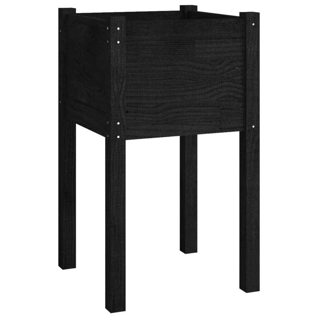 Vidaxl - Jardinière d'extérieur Noir 40x40x70 cm Bois de pin massif vidaXL 810797 - Image 2