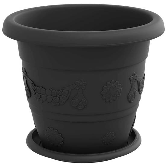 Pots de plantes 6 pcs | Bac à fleurs Noir Ø 26 x 21.5 cm Plastique - Image 5