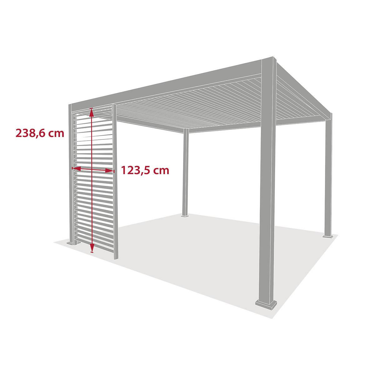 Hesperide - Persienne pour pergola bioclimatique "Evora" - 1/3 côté - 1,2 x 2,3 m Graphite Hespéride - Image 6