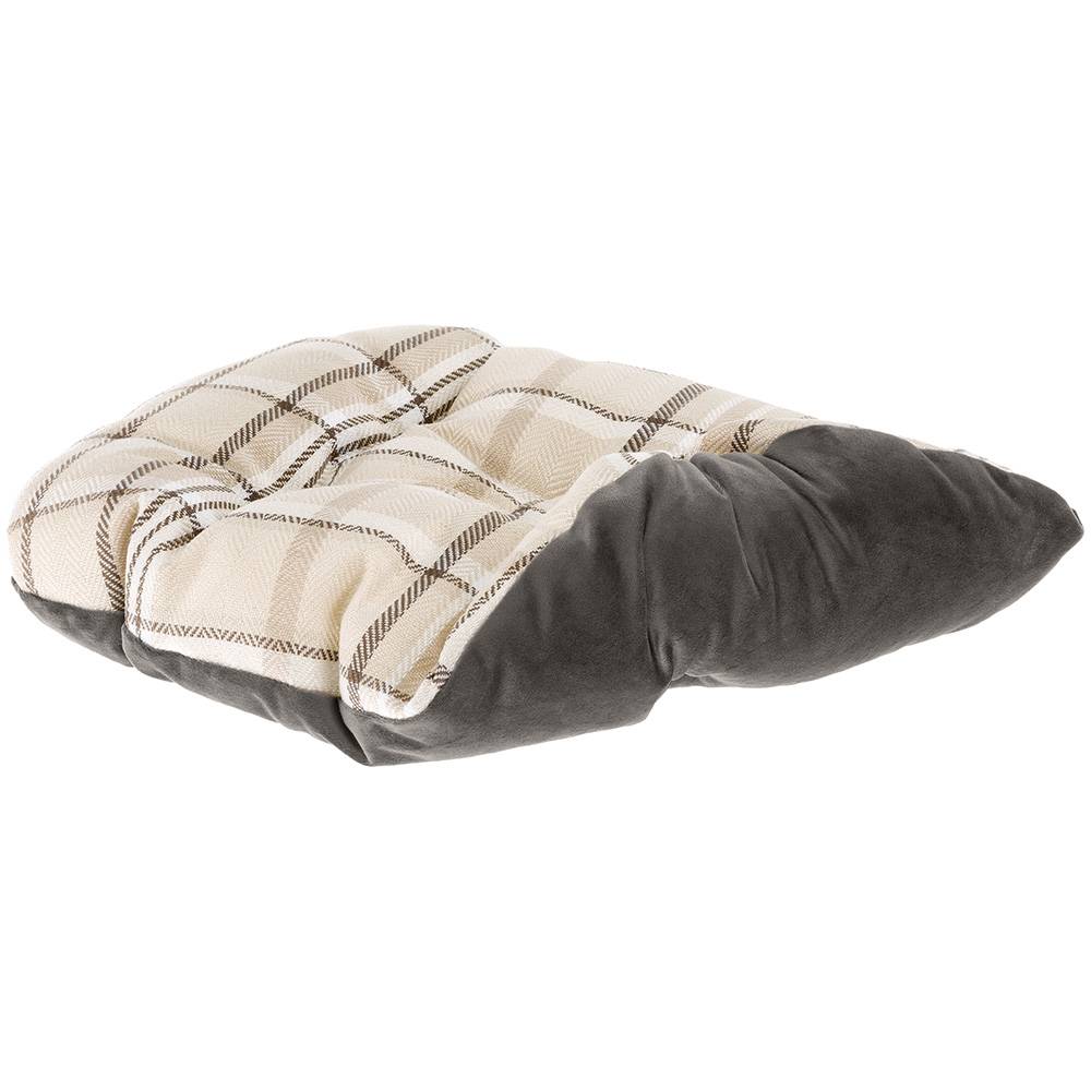 Ferplast - Ferplast couchage rembourré pour chats et chiens CHARLES 50, divan avec coussin, sofa pour animaux, écossais, velours doux, lavable, 45x35x17, marron - Imagen 3