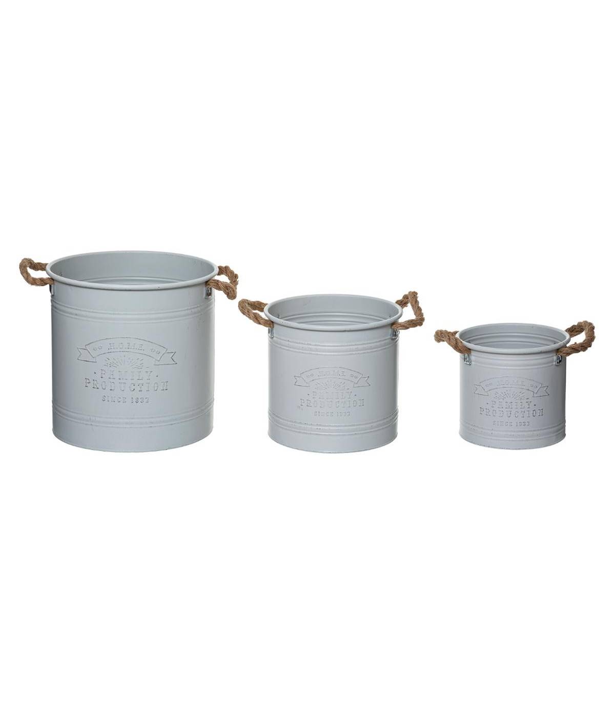 Lot de 3 Pots de fleurs en Métal et Zinc