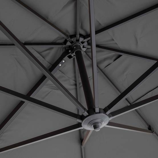 Oviala - Parasol déporté inclinable et rotatif 4x3m aluminium gris anthracite Caserta - Oviala - Image 5