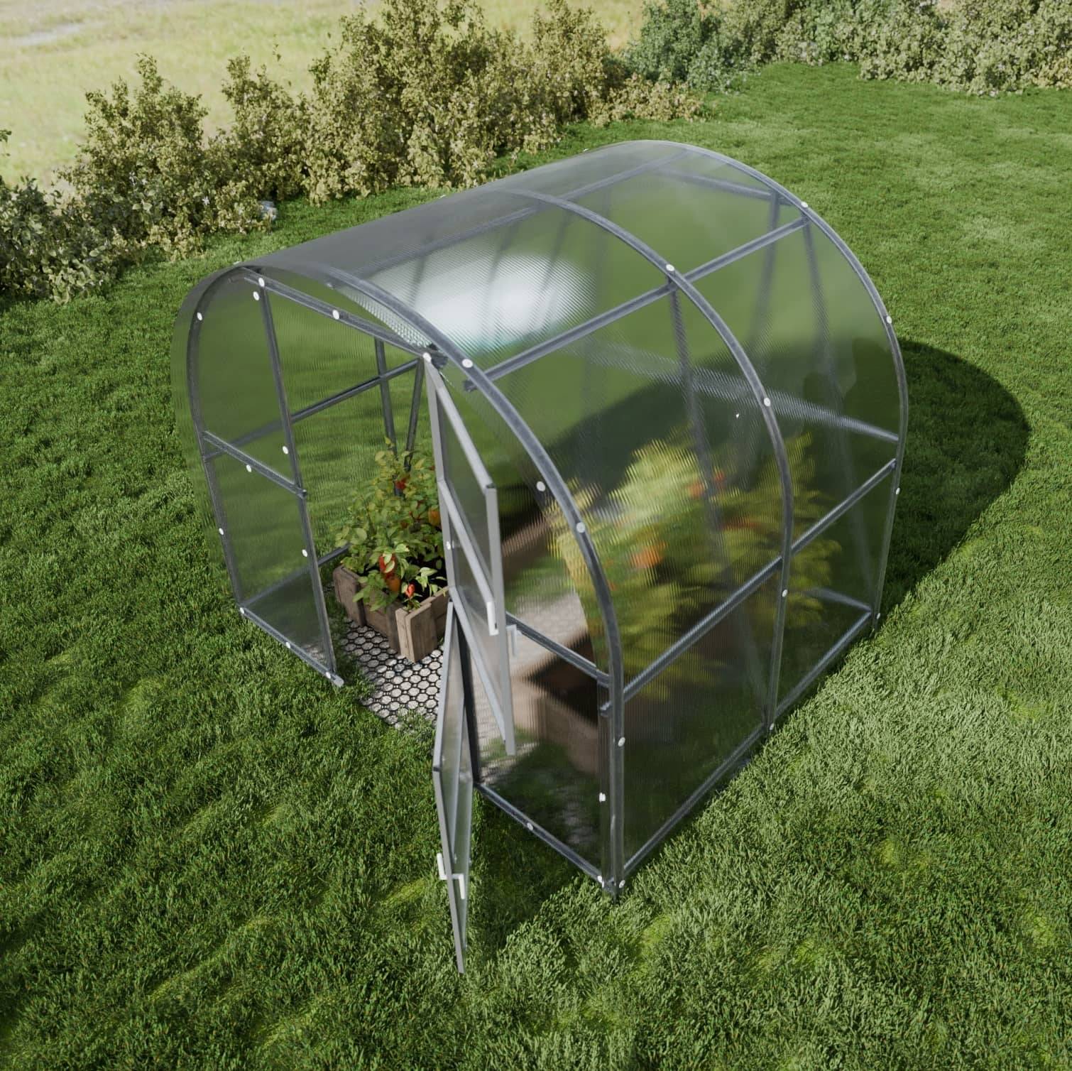 KLASIKA GREENHOUSES - Serre KLASIKA BALTIC LT 3 x 2 m (6 m²), 6 mm avec revêtement en polycarbonate - Image 1