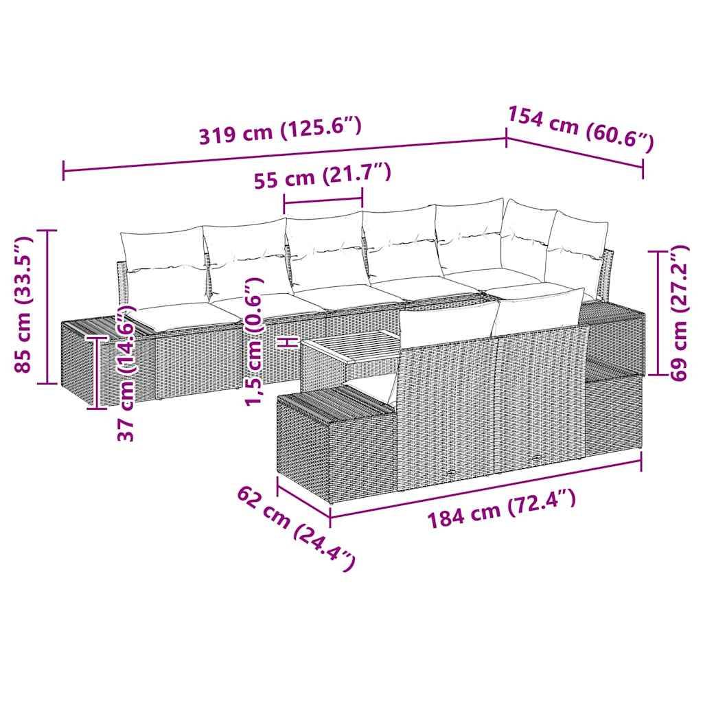 ComfortXL - Salon de Jardin 8 Places en Polyrotin Modulable 9 Pièces avec Table d'Extérieur Noir – ComfortXL Outdoor Living - Image 9
