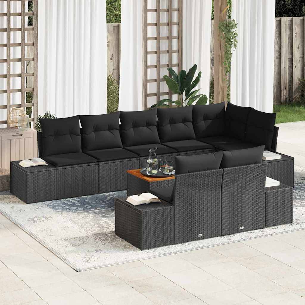 ComfortXL - Salon de Jardin 8 Places en Polyrotin Modulable 9 Pièces avec Table d'Extérieur Noir – ComfortXL Outdoor Living - Image 1